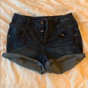 Black Heart Denim High Wasted Shorts
